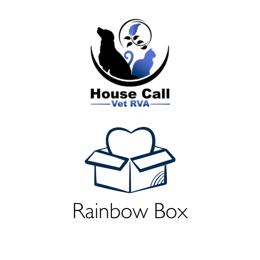 Logo of House Call Vet RVA with a 'Rainbow Box' icon on a white background