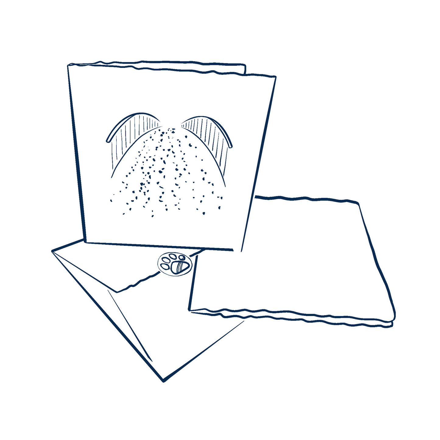 a graphic of a rainbow bridge sympathy card and an envelope