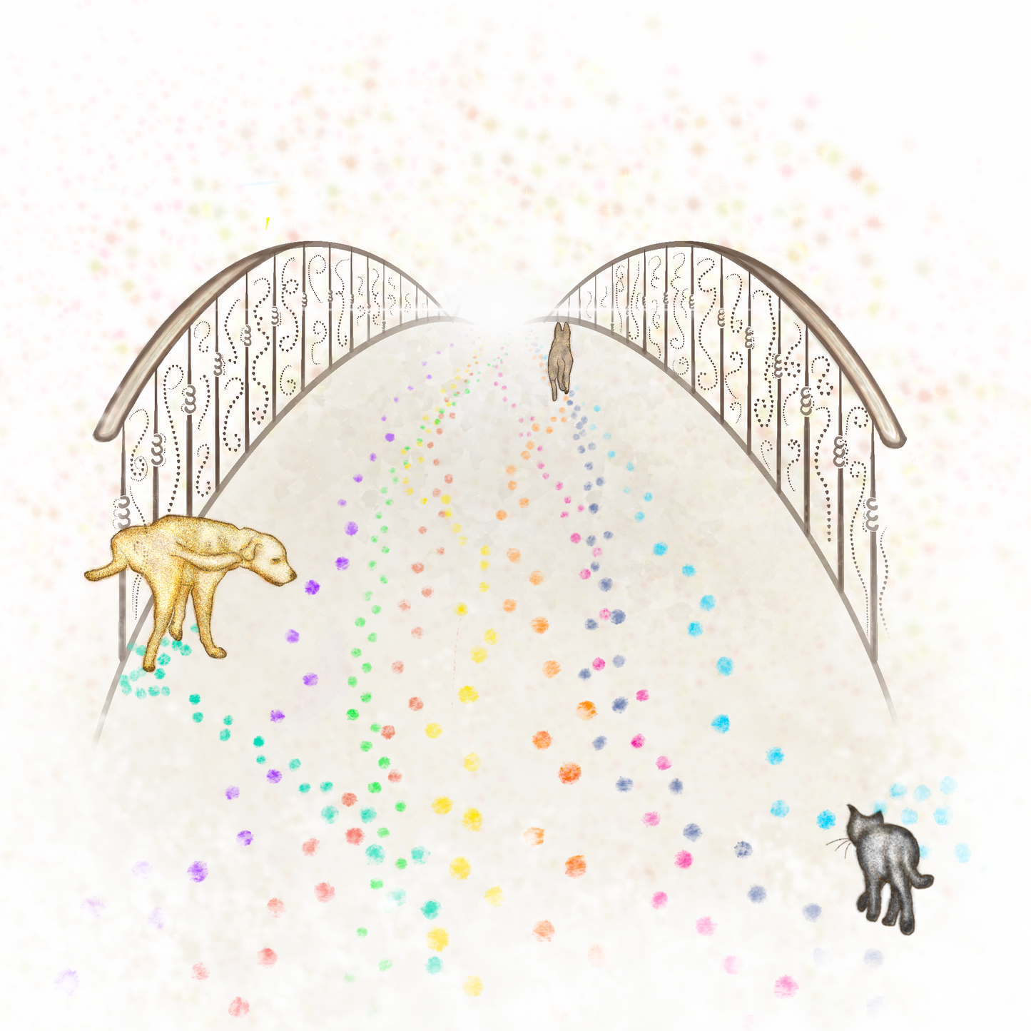 Pets entering the rainbow bridge